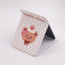 Cute Heart-shaped Bear Foldable Leather Mirror - Large Size