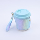 Leather cup sleeve mugs - blue