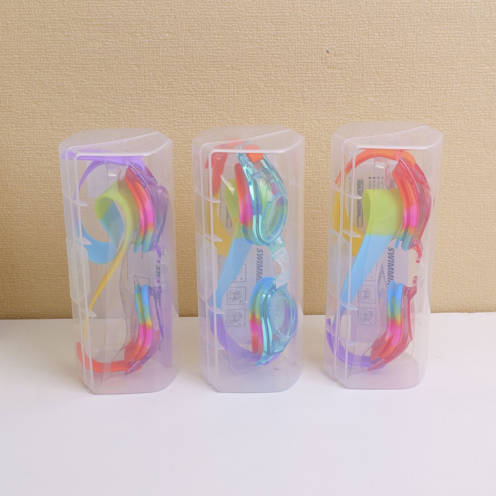 Multi-color gradient swimming goggles for kids