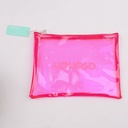 Color-transparent Large Flat Makeup Bag - Rose Red