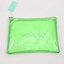 Color-transparent Large Flat Makeup Bag - Green