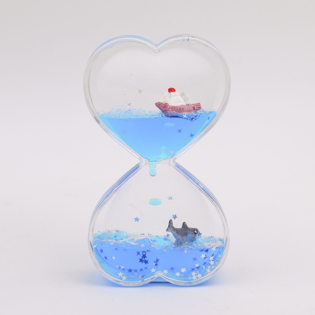Blue Water Heart-shaped Boat Oil-dripping Ornament