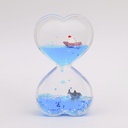 Blue Water Heart-shaped Boat Oil-dripping Ornament
