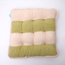 Striped Clashing Squares Cushion - White Green 