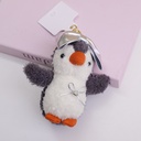 Silver Bow Tie Little Penguin Plush Keychain