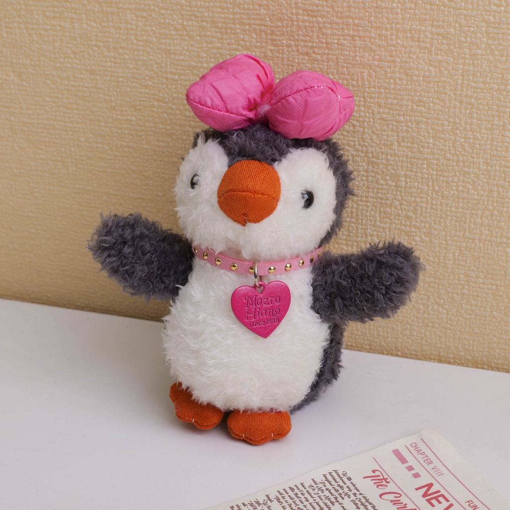 Pink Bow Tie Little Penguin Plush Keychain