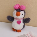 Pink Bow Tie Little Penguin Plush Keychain