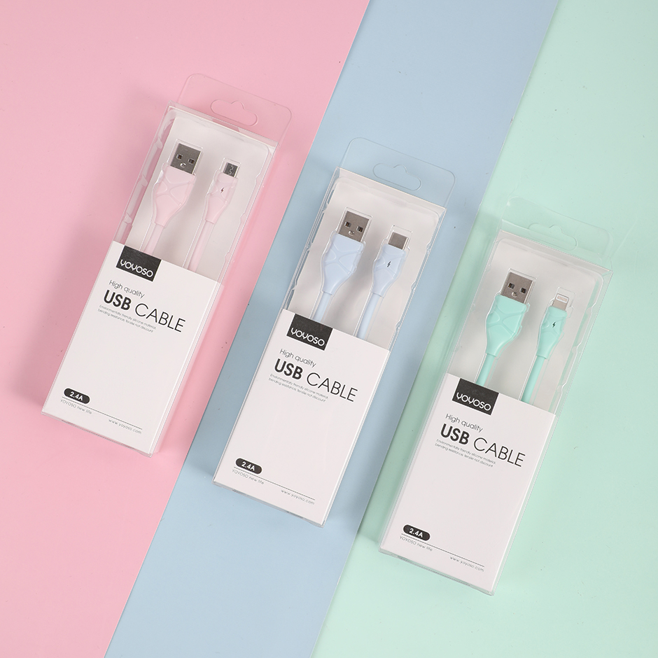 MAO-20Y 2.4A High quality siliconeTYPE-C USB cable with lamp-light blue