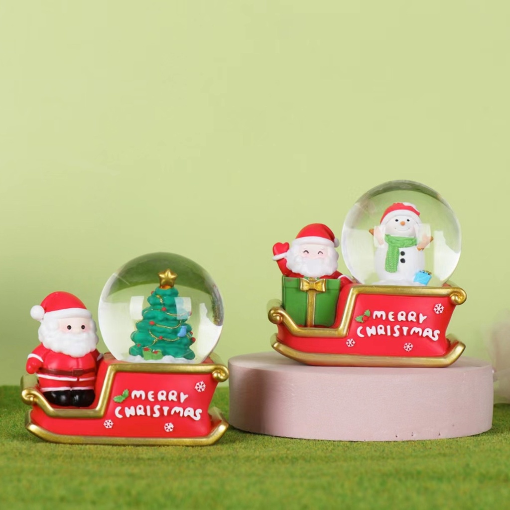 Christmas Series - Christmas Sleigh Crystal Ball (including batteries) 45#