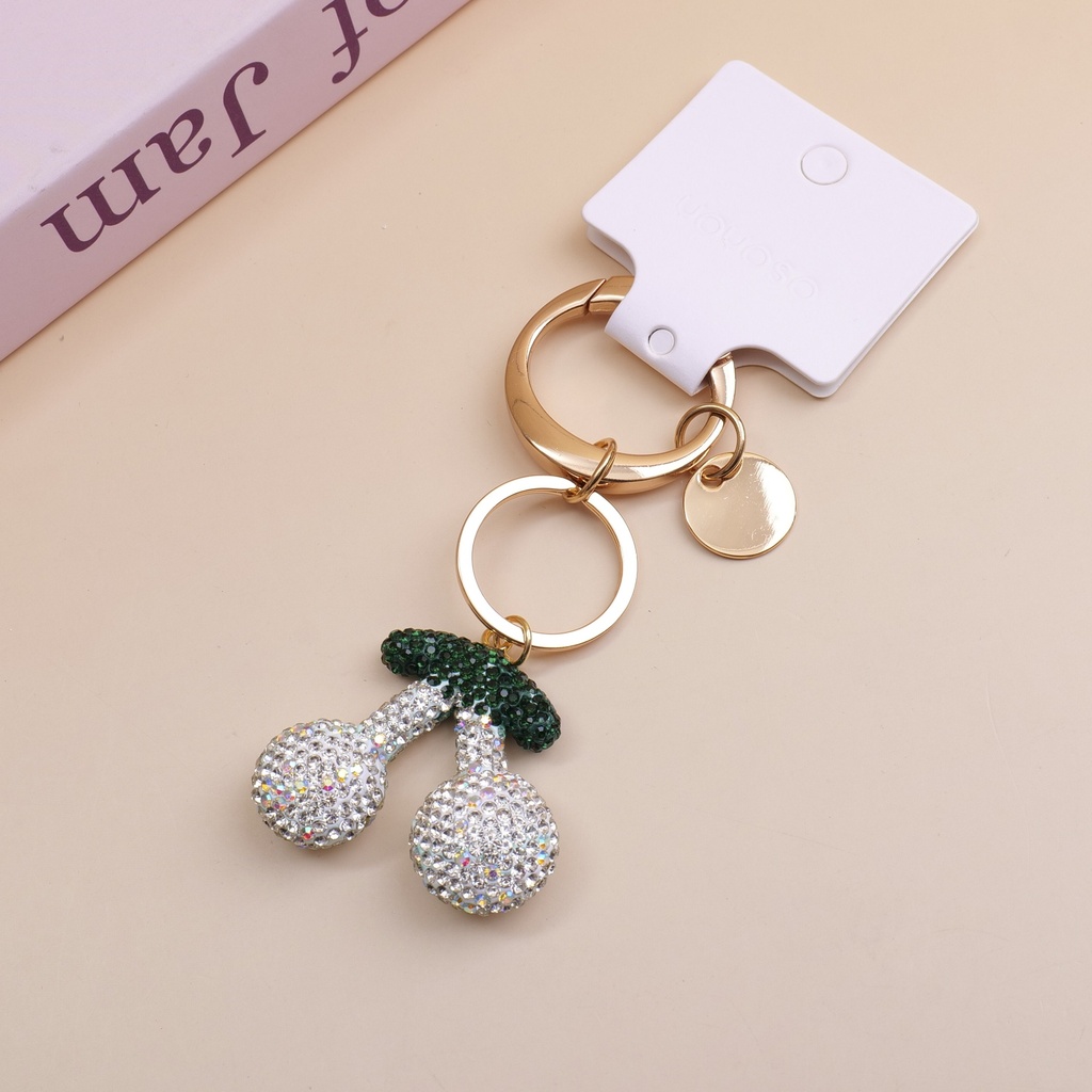 Cherry Keychain - White