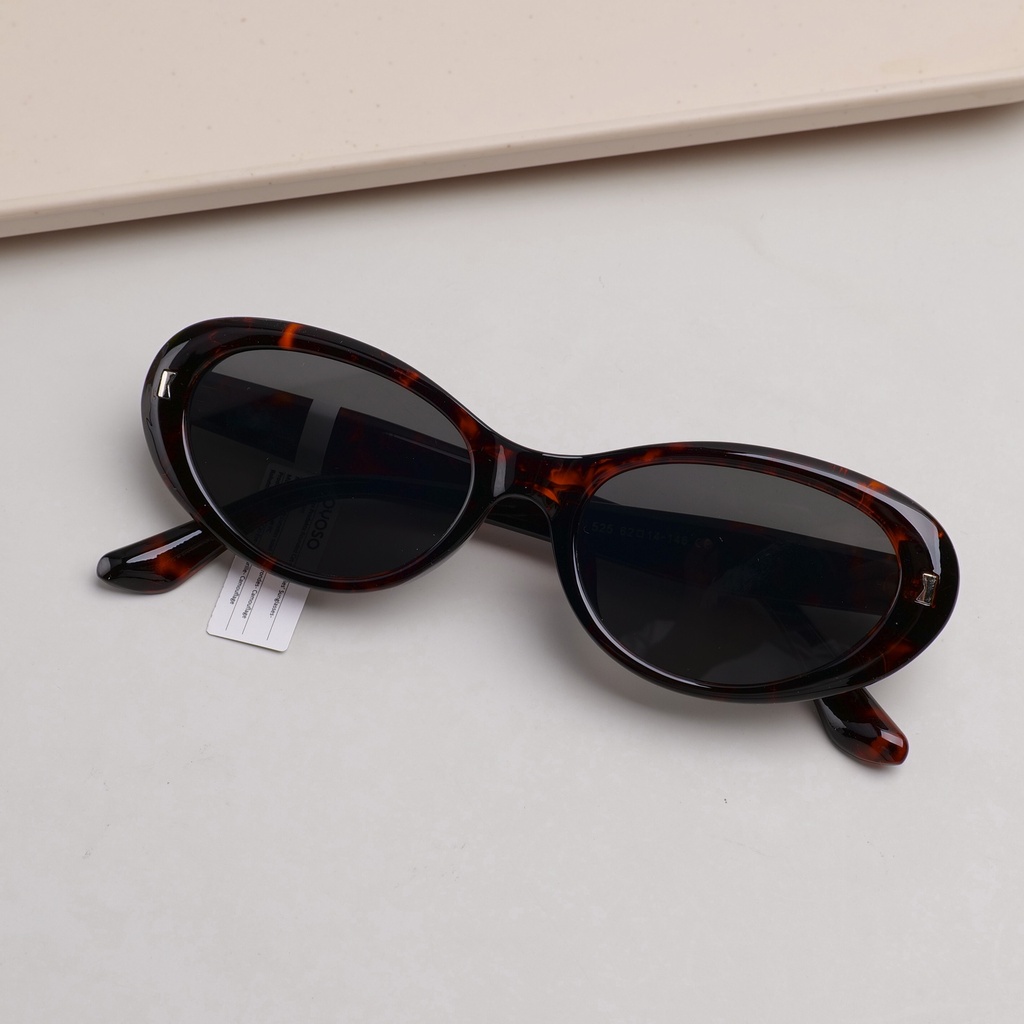 Rounded Cat-Eye Ladies' Sunglasses - Leopard Print