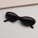 Rounded Cat-Eye Ladies' Sunglasses - Leopard Print