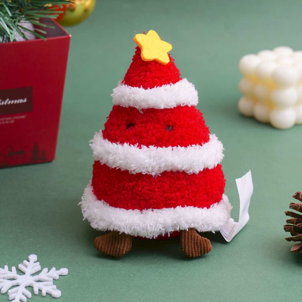 Christmas Small Conical Christmas Tree Ornament - Red