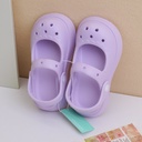 Solid color Mary Jane children's hole shoes purple 180
