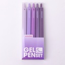 Macaron Purple Series Concise Classic Gel Pen Set 5PCS-Blue refill