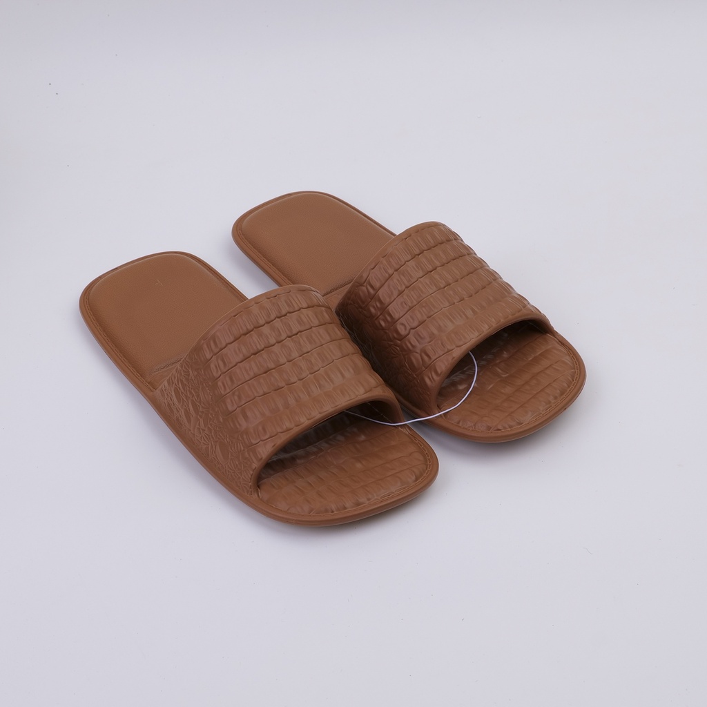 Solid color square women's flip-flops Brown 36-37
