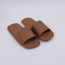 Solid color square women's flip-flops Brown 36-37