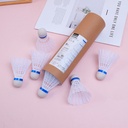 White durable nylon badminton 6pcs