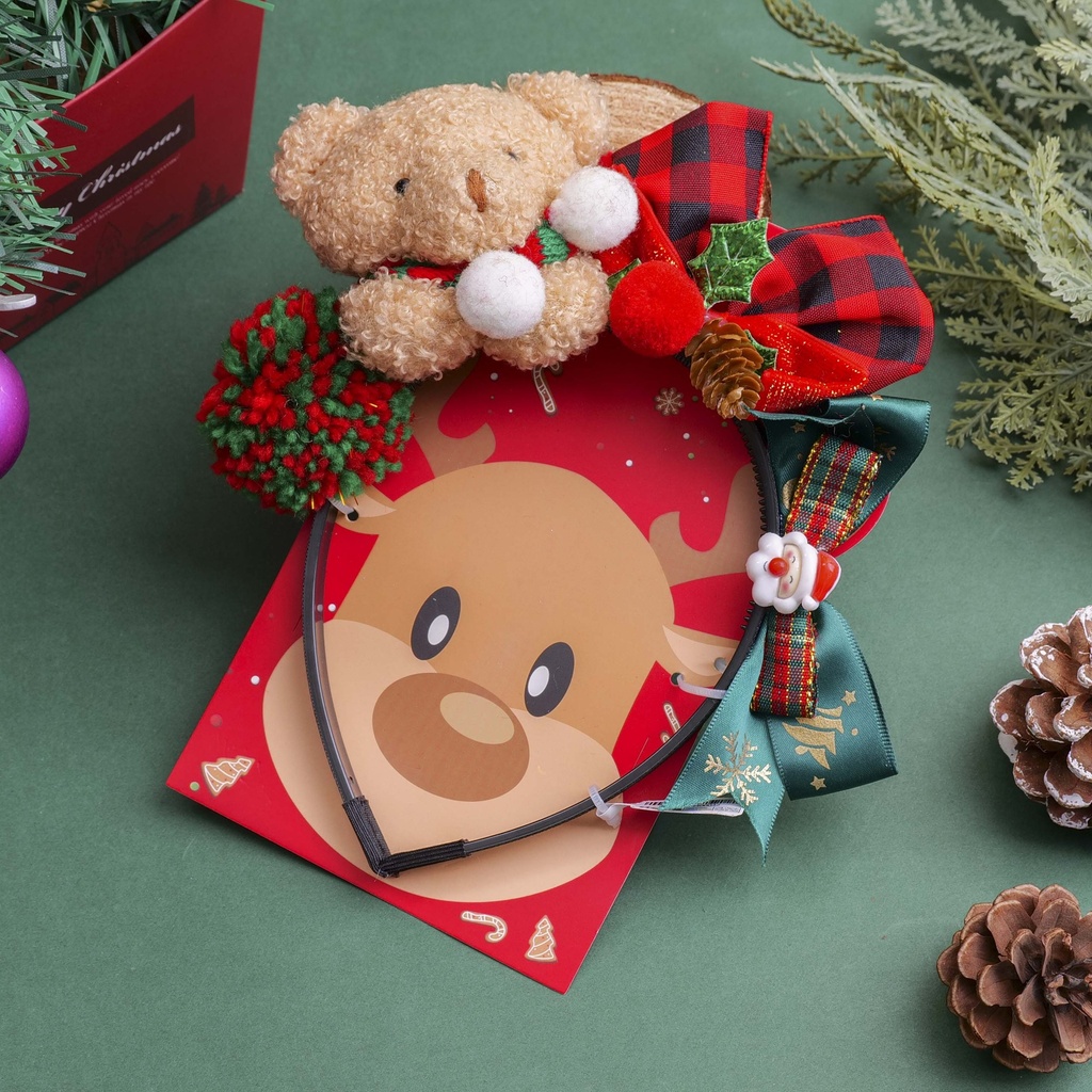 Christmas Series Scarf Bear and Swallowtail Headband