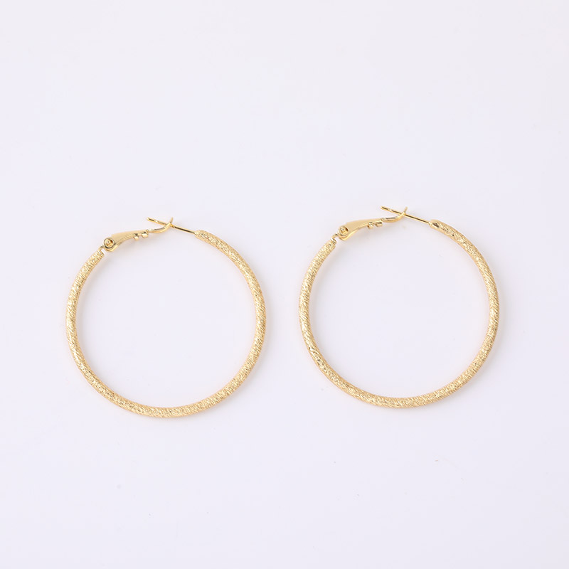Frosted circle earring-large