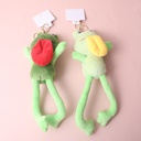 Hot funny frog stretchable plush doll key chain