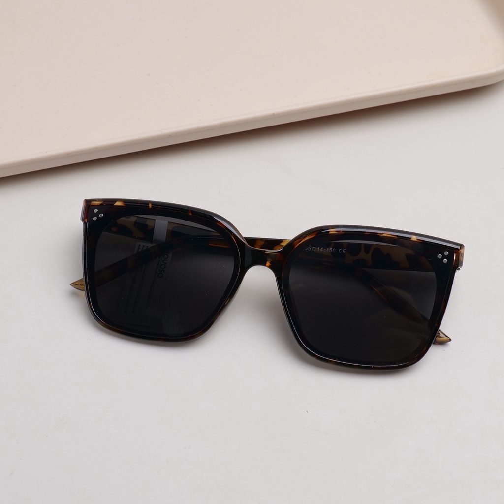 Leopard Print Square-Frame Ladies' Sunglasses