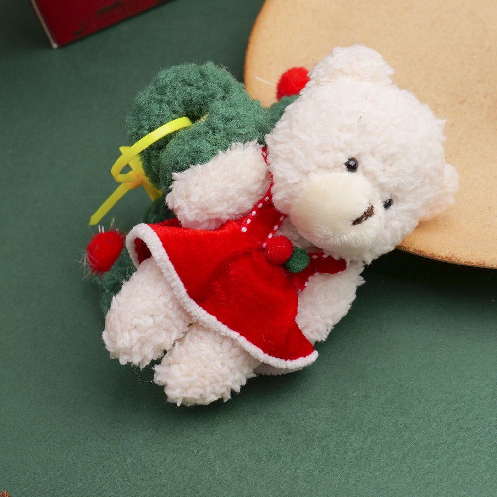 Adorable Little Bear Fabric Claw Clip  - Red