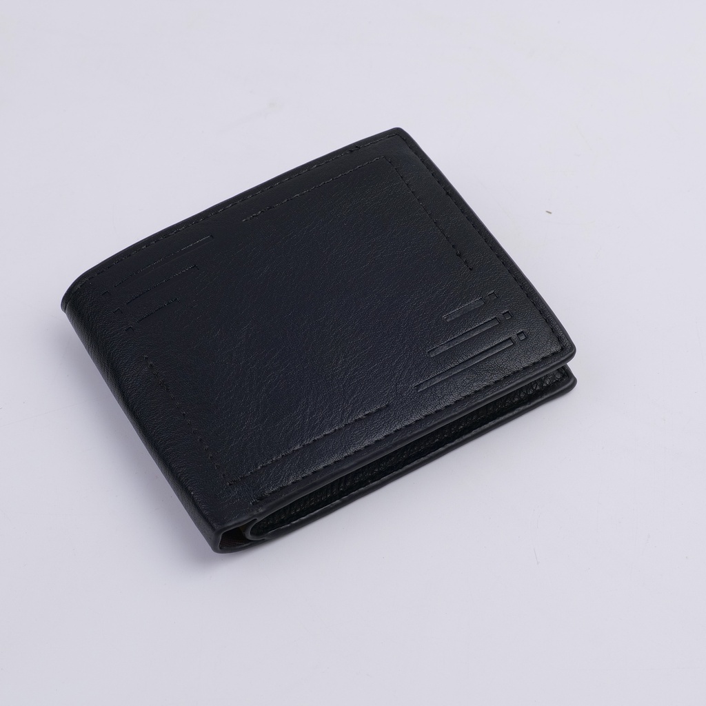 Simple Men's Short Wallet - Black