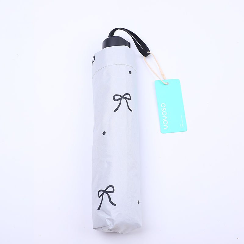 Lace bow tri-fold umbrella
