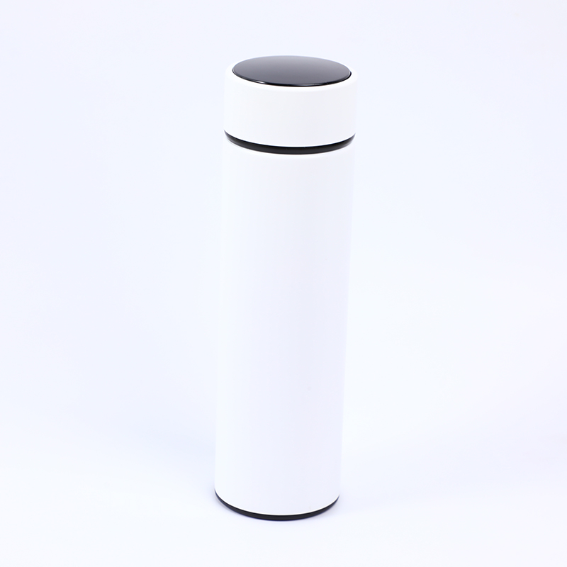 Business straight vacuum cup (with temperature screen) 500ml-white