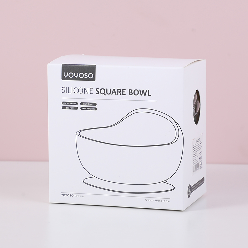 Silicone square bowl-dark green