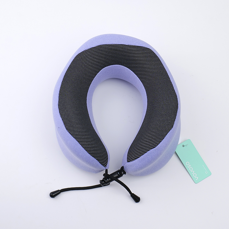 Color-blocked U-shaped pillow - blue