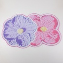 Pink And Purple Floral Mesh Bottom Printed Mat
