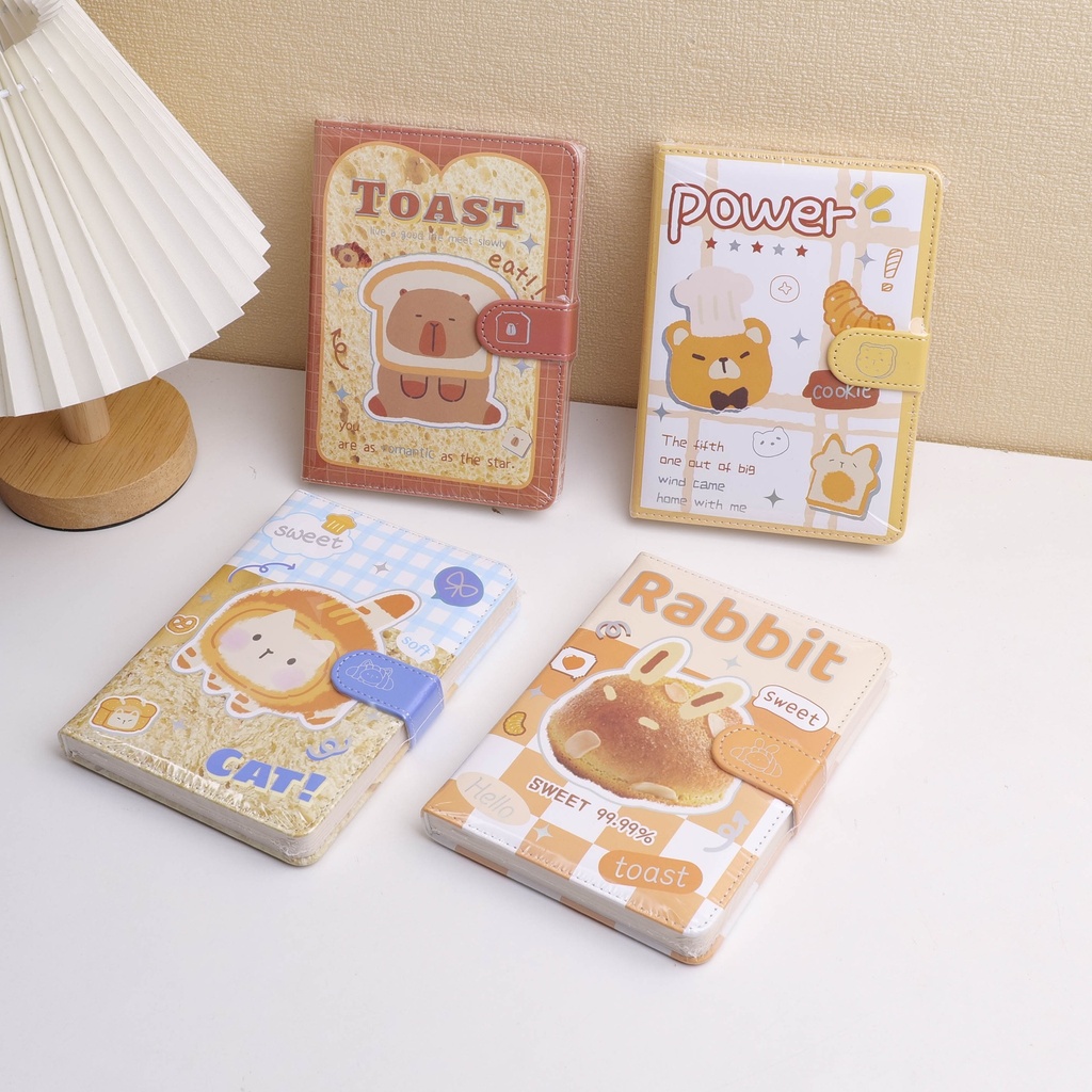 Cute Pet Wheat Workshop Series - B6 PU Magnetic Snap Notebook - Colorful Inner Pages, 96 pcs