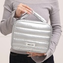Silver lined velvet separated digital makeup bag