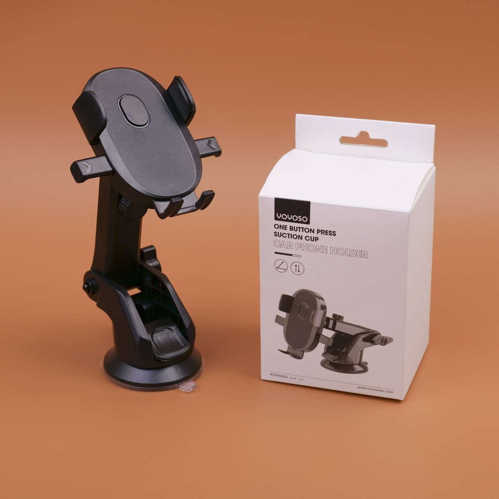 One button press suction cup car phone holder