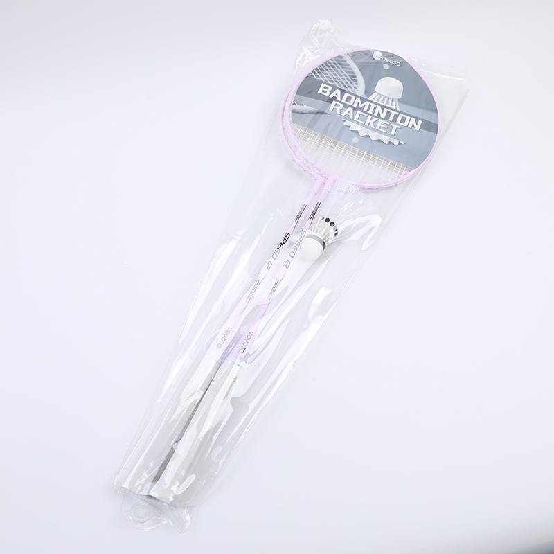 Adult badminton racket 2pcs-purple (including 2pcs shuttlecock)