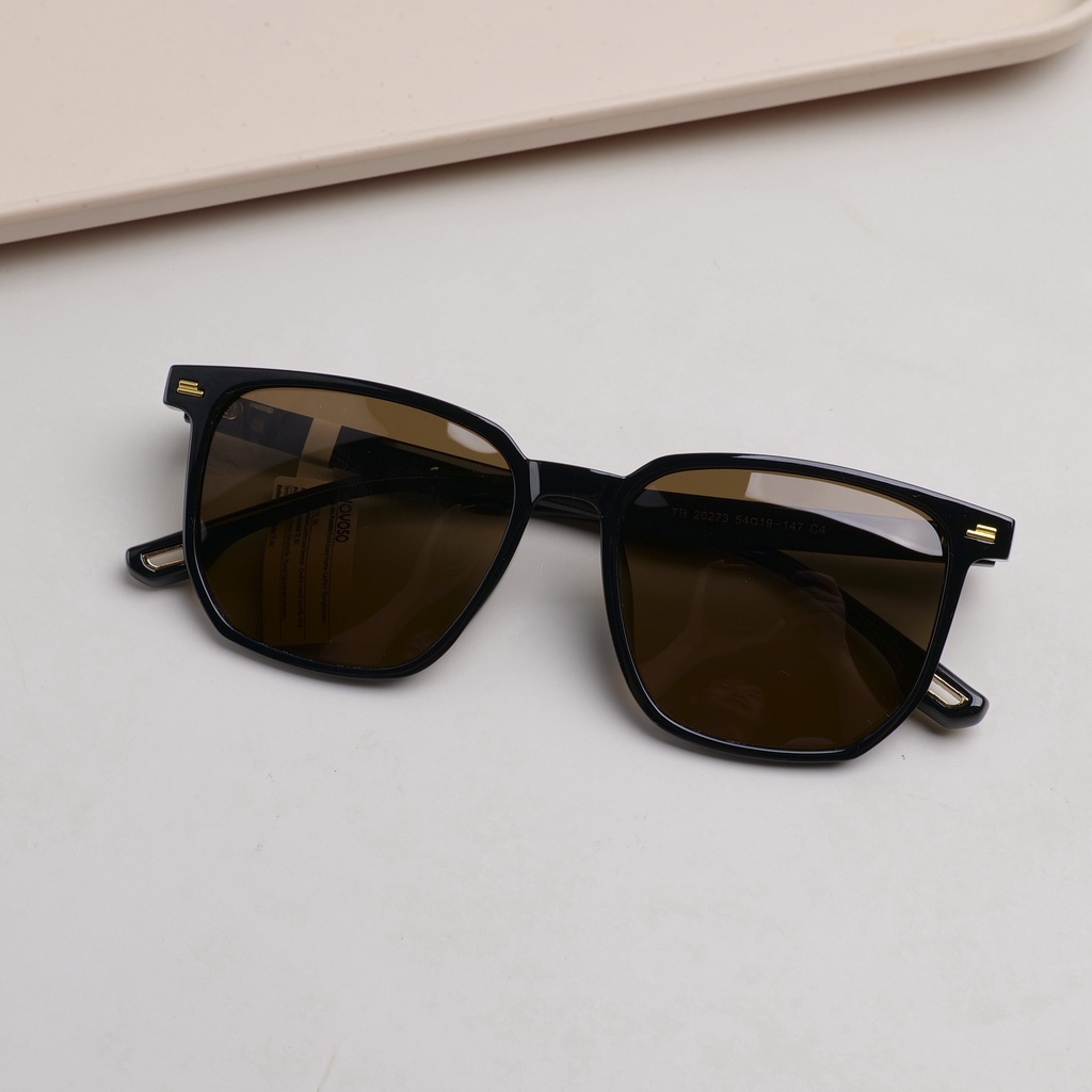 Round-Square Frame Ladies' Sunglasses - Brown