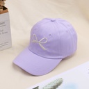 Embroidered bow kids baseball cap purple