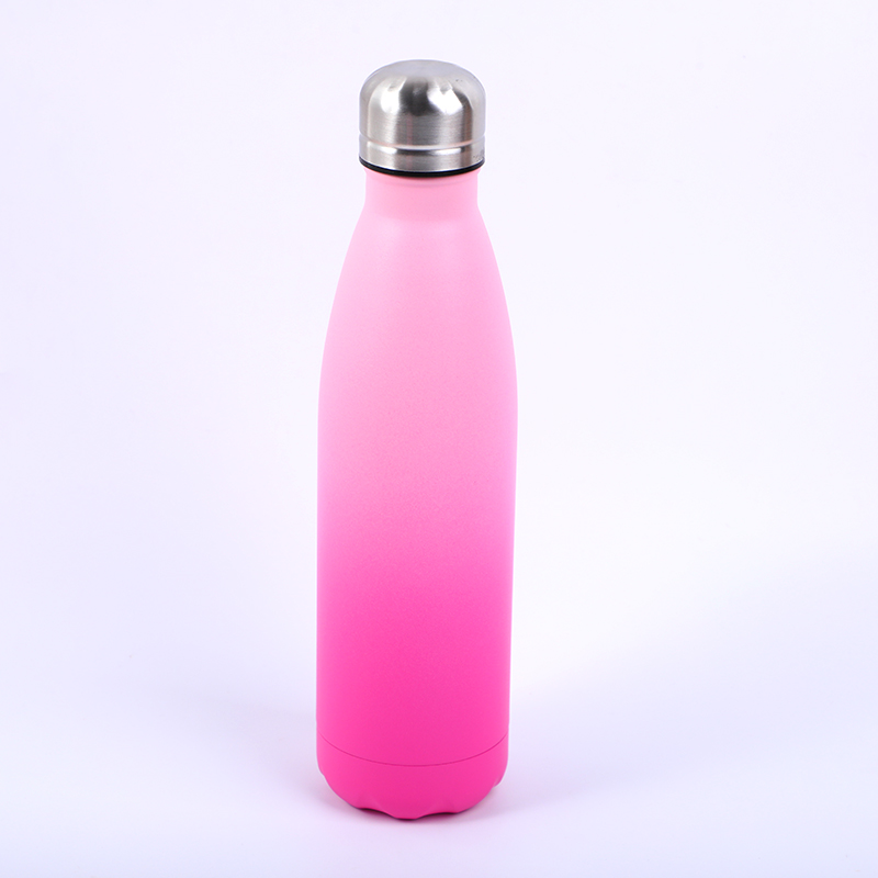 Double-layer 304 stainless steel insulated bottle-rose red