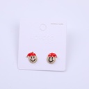 Christmas series smiley santa stud earrings
