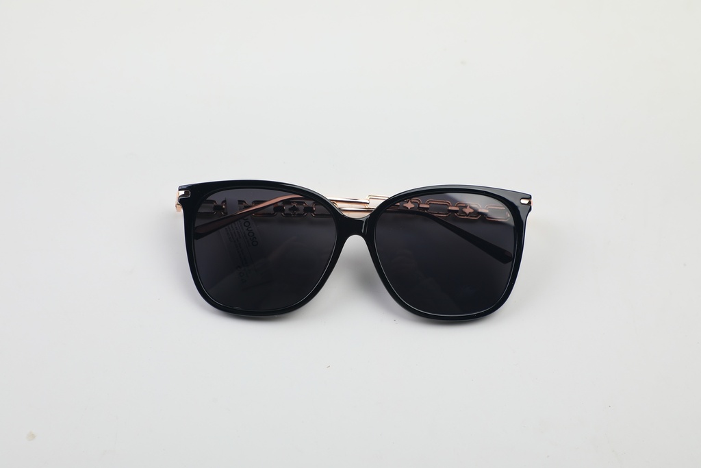 Hollow leg large frame sunglasses - black