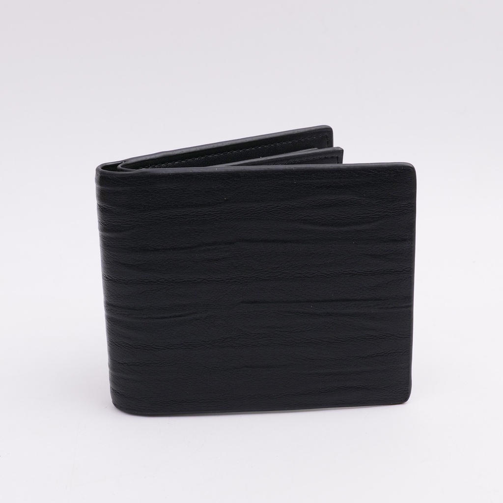 Irregular Texture Men's Short Wallet-Black