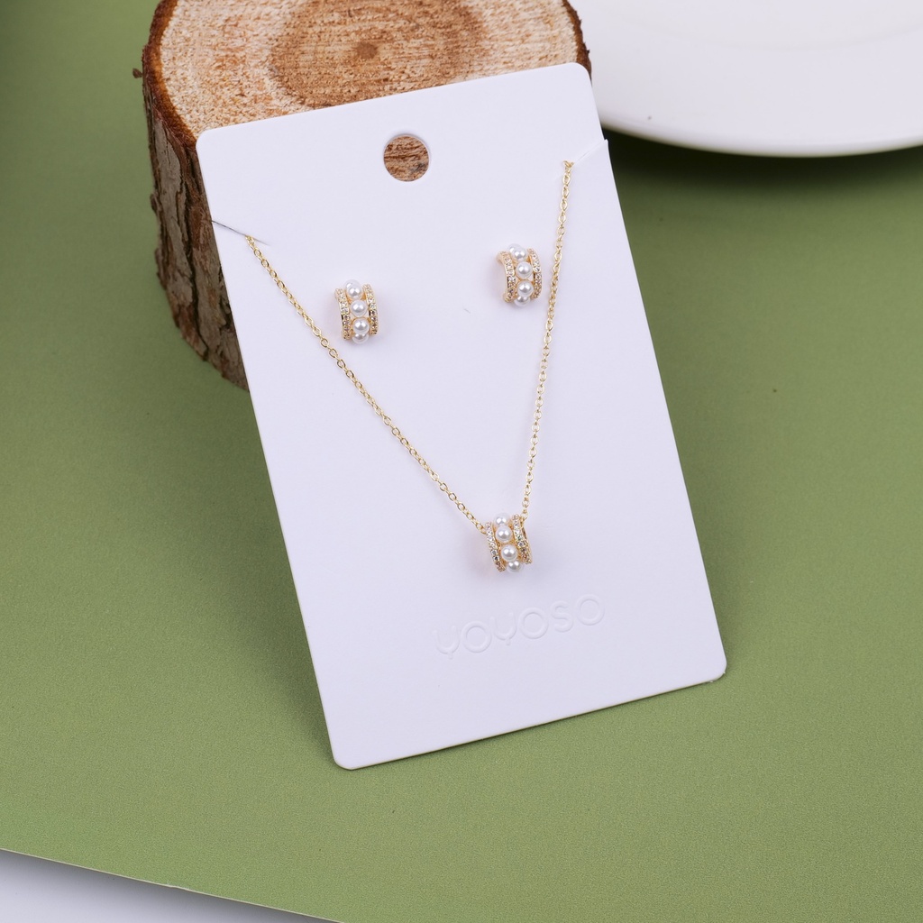 Pearl Little Waist Jewelry Set - Silver