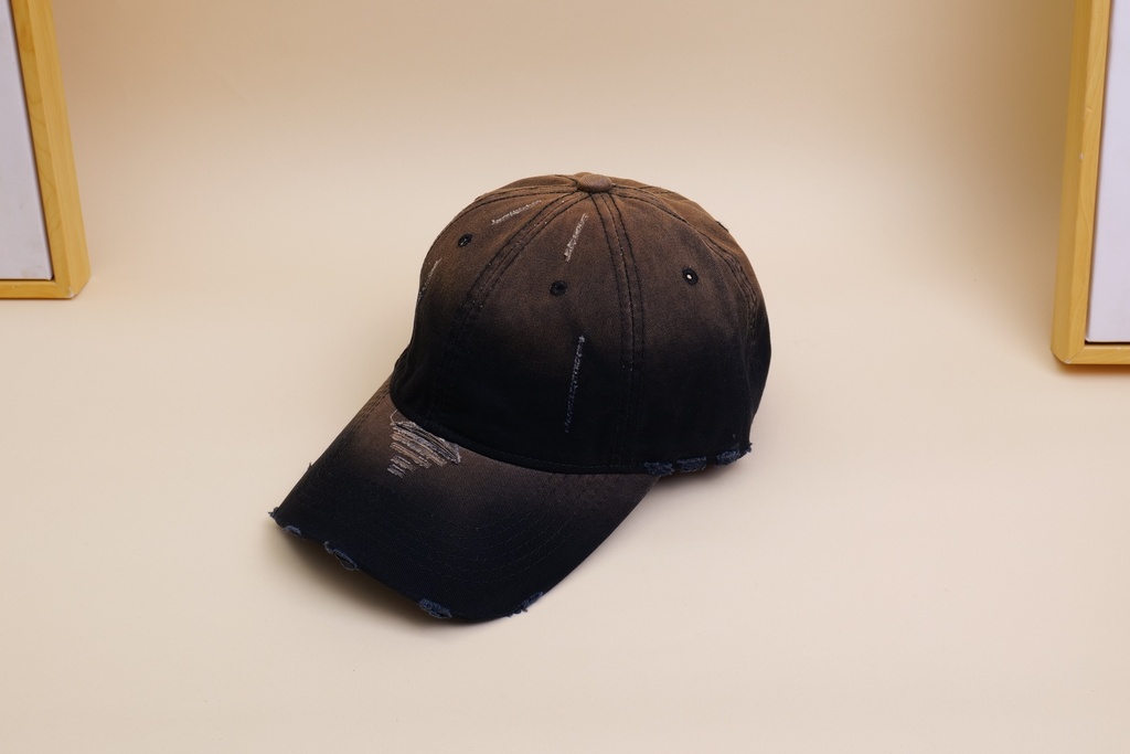 Matted hole gradient adult baseball cap navy blue