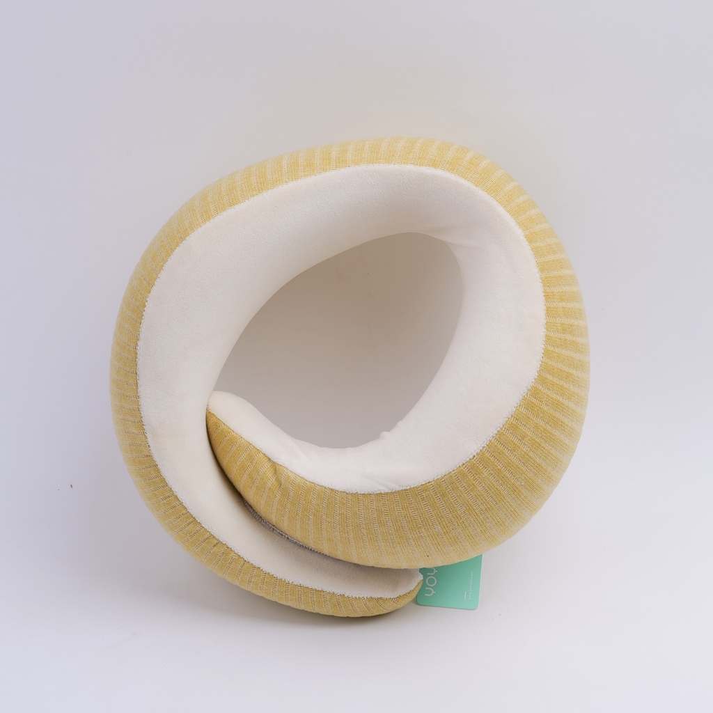 Knitted Memory Cotton U-shaped Pillow - Yellow