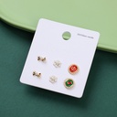 Christmas series snowflake stud earrings-3 pairs