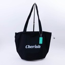 Large capacity drawstring canvas bag - black