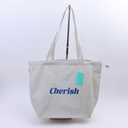 Large capacity drawstring canvas bag - white