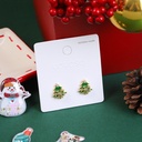Christmas series cubic zircon christmas tree stud earrings